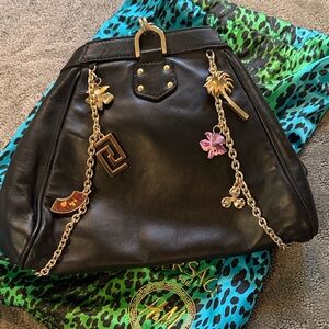 Versace x H&M leather Bag with Gold charm Accents